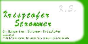 krisztofer strommer business card